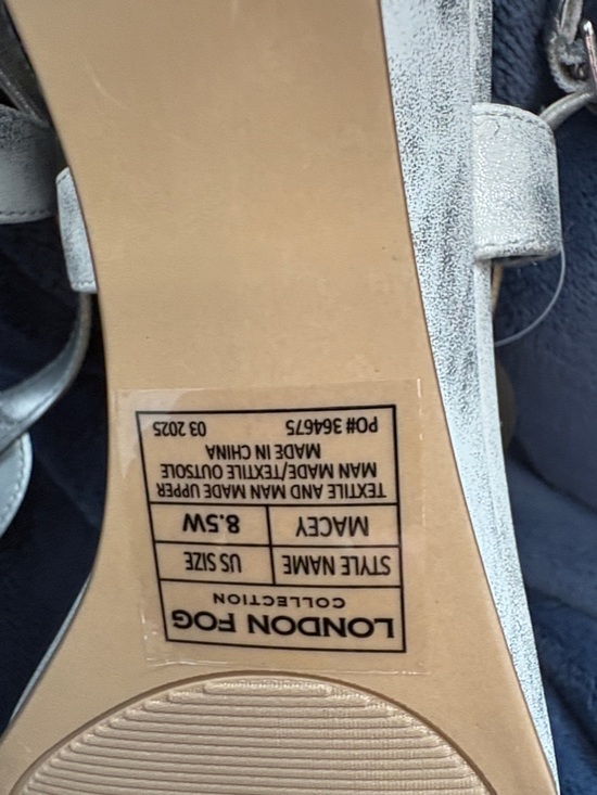 London Fog Silver Rhinestone Slingback Sandals - Picture 6 of 6